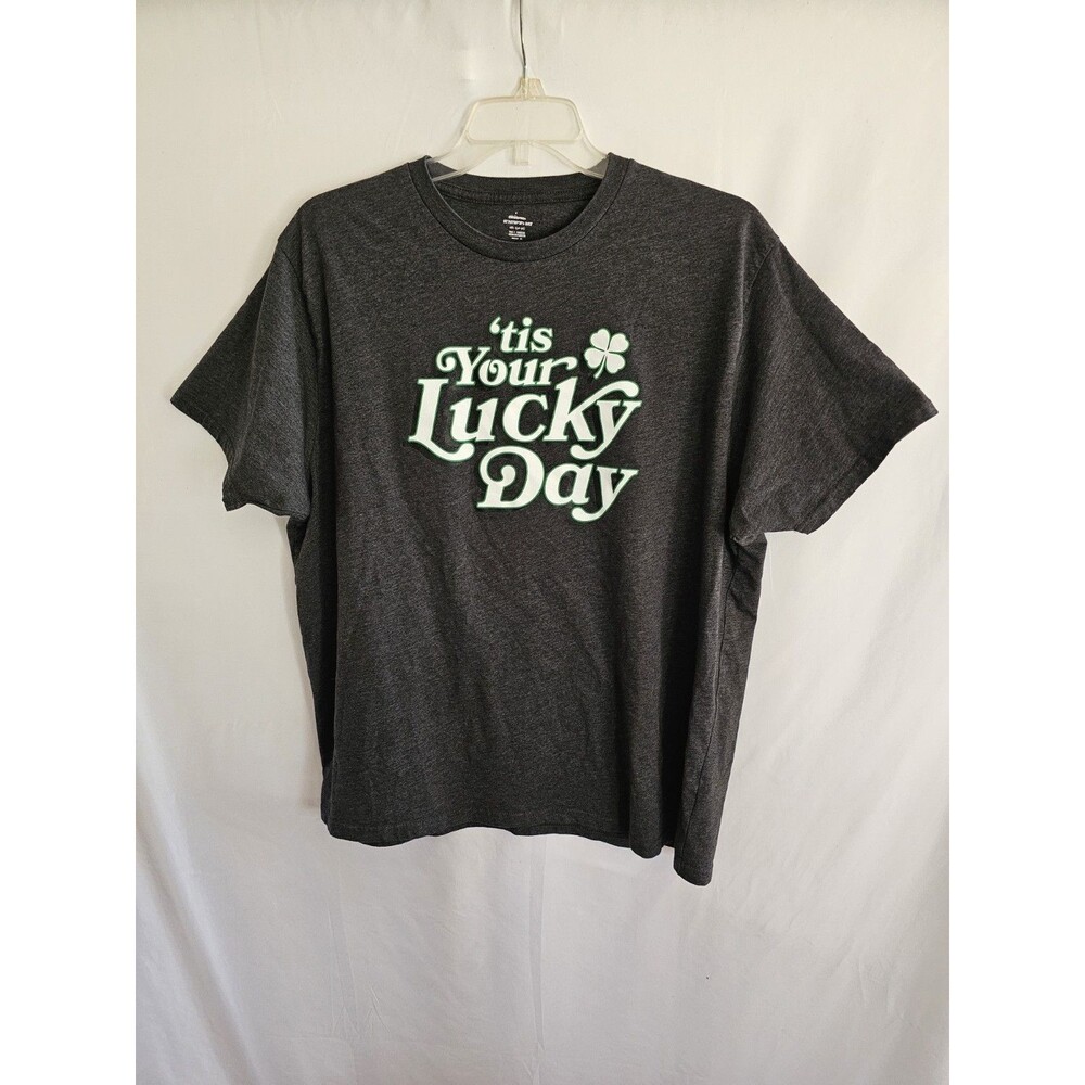 St Patricks Day T Shirt Tis Your Lucky Day Shamrock Graphic Tee Mens Size 2XL